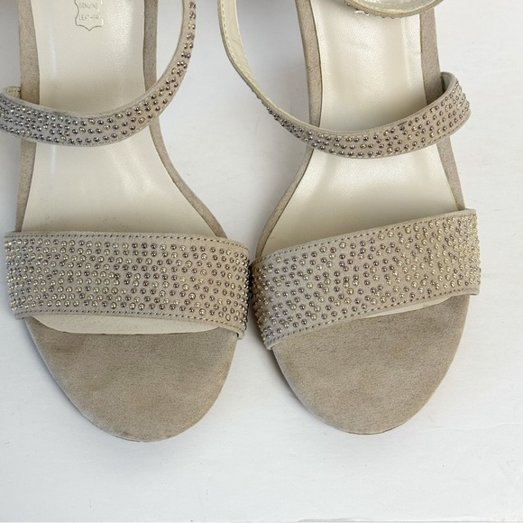 Aldo Strappy Size 8 Heels Champagne Studded Sandals 4” Heels - Picture 5 of 12
